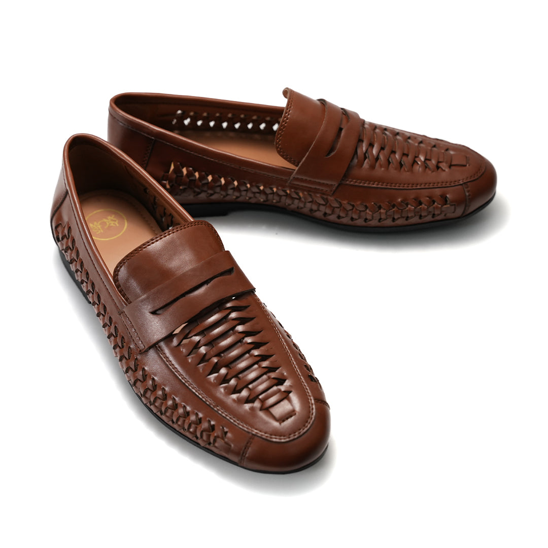 Monkstory Interwoven Slip-Ons- Burnish Tan