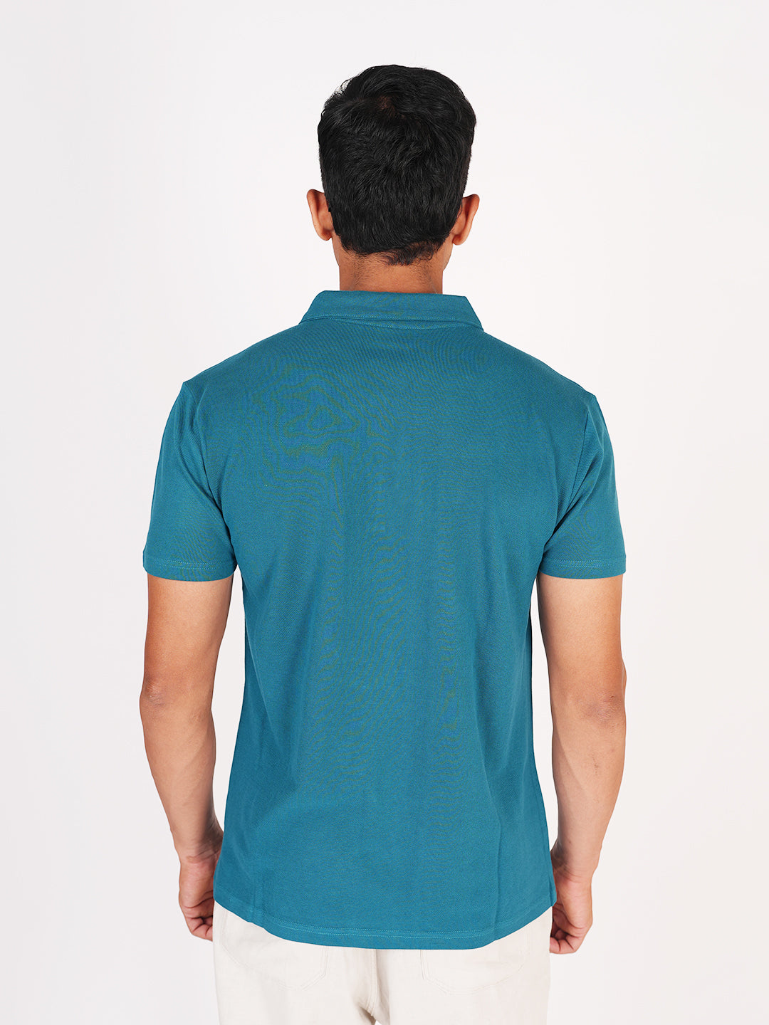 Monkstory Bamboo Cotton Zip-Polo Tee - Teal