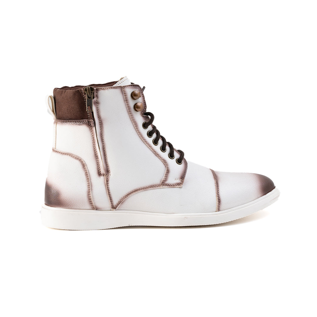 Monkstory Ombre High-Top Boots  - White