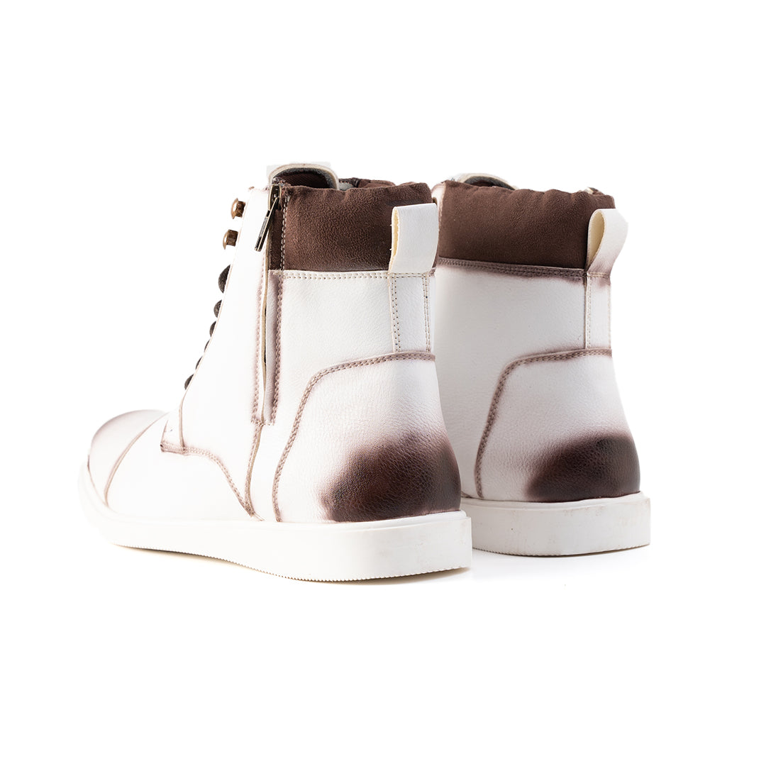 Monkstory Ombre High-Top Boots  - White