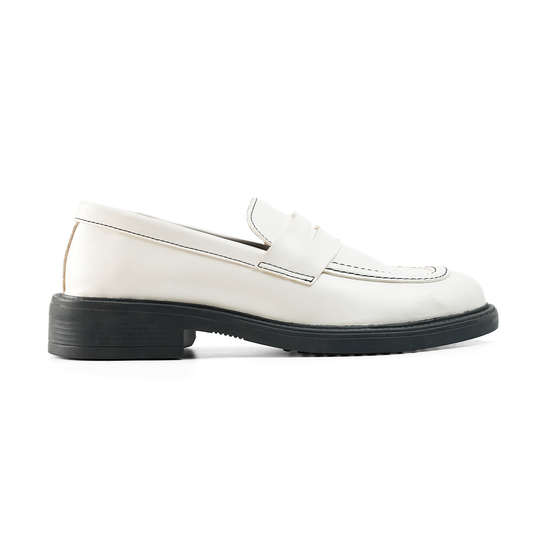 Monkstory Cosmopolitan Penny Loafers  - Off White