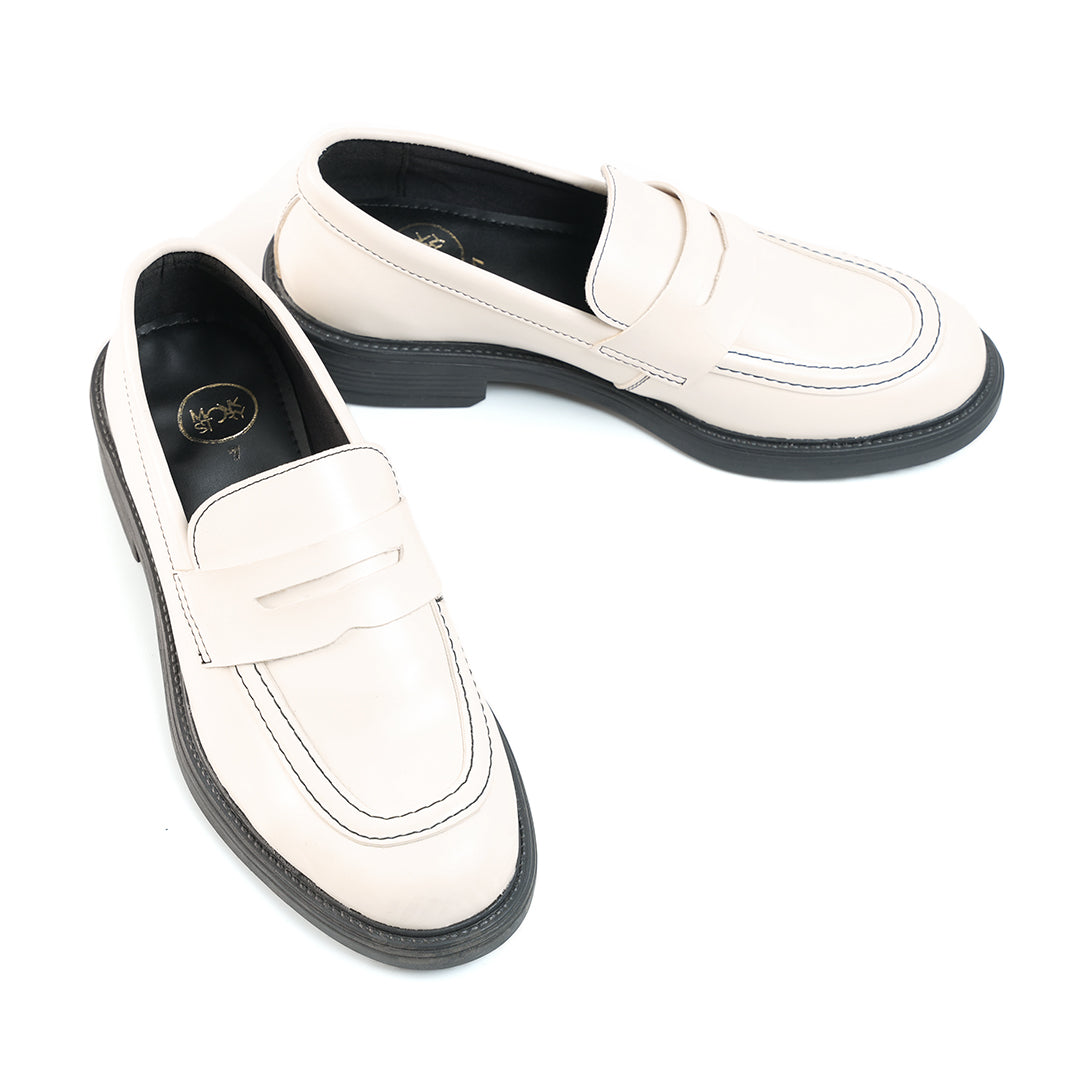 Monkstory Cosmopolitan Penny Loafers  - Off White