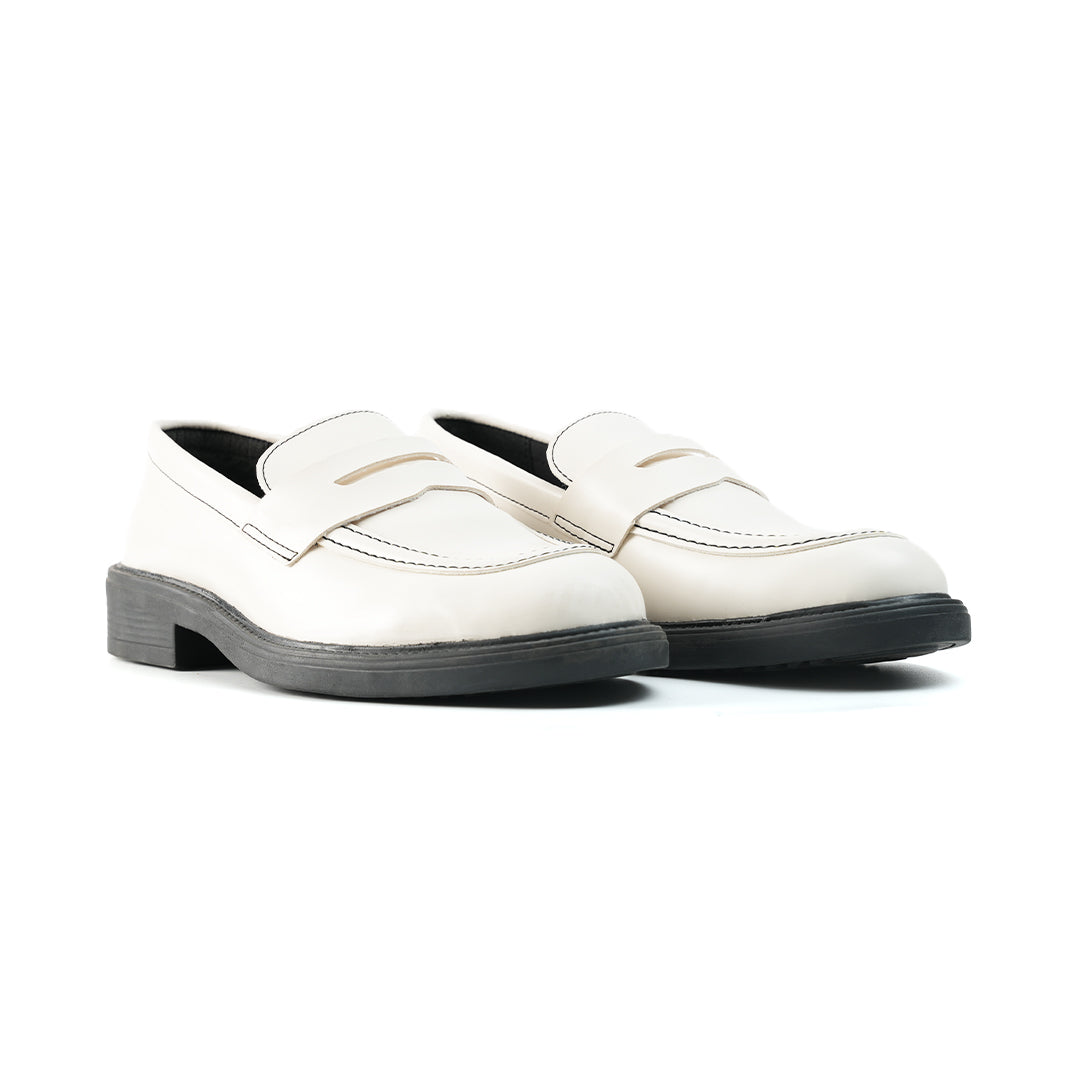 Monkstory Cosmopolitan Penny Loafers  - Off White