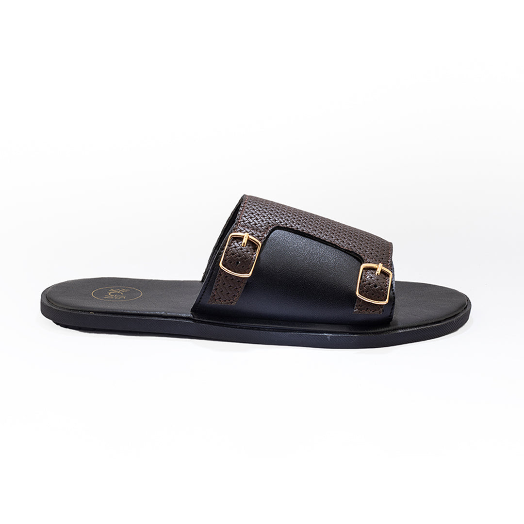 Black and Off White Rive Gauche Sandals | De Siena