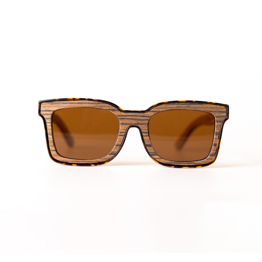 MonkStory Woody Wood+Acetate Unisex Sunglasses - Brown Lens
