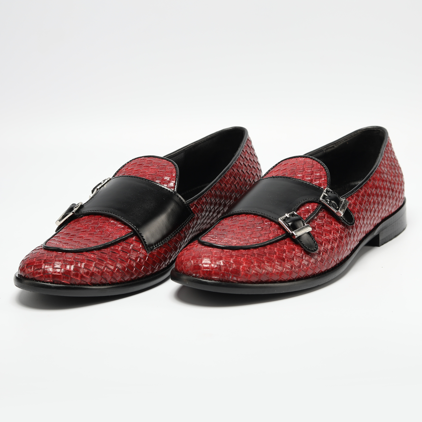 Magnificos Braided Double Monk Slip Ons - Burgundy