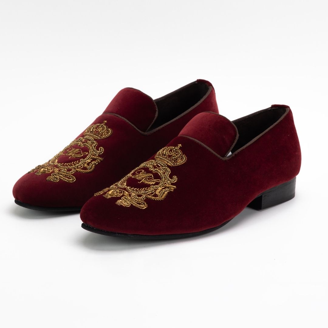 Mens Velvet Suede Loafer slip on Dress shoe- Prom- Weddings -