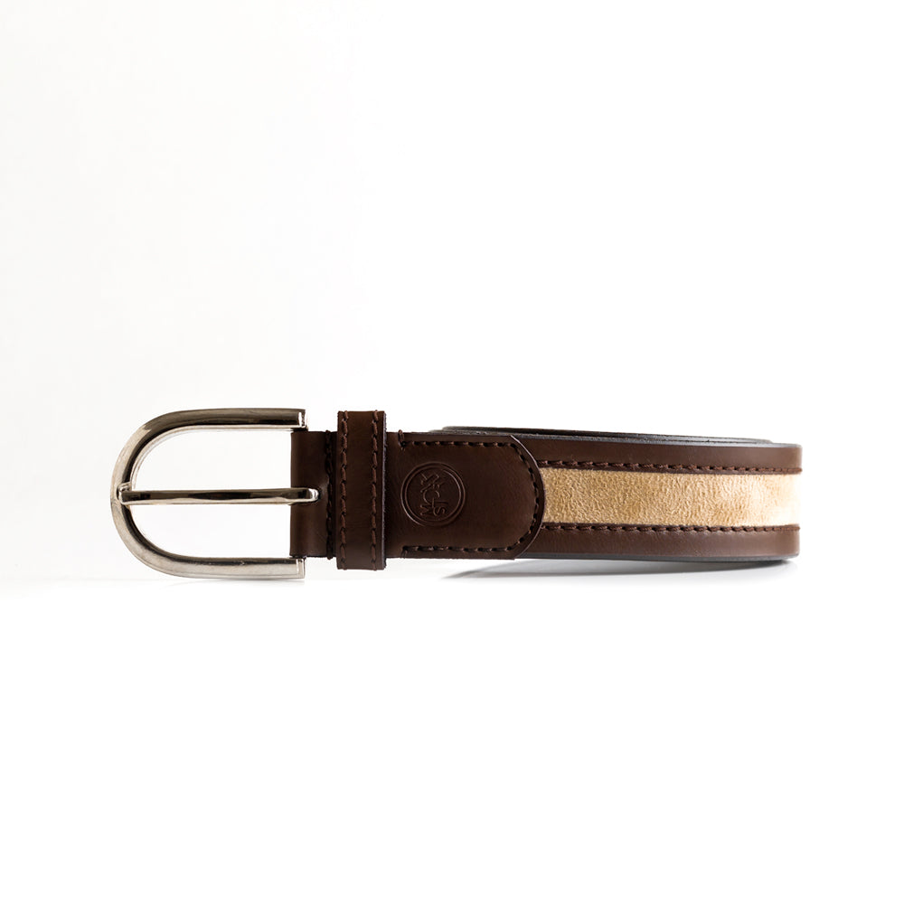 MonkStory Dual Color Classic Mens Belt - Brown / Beige