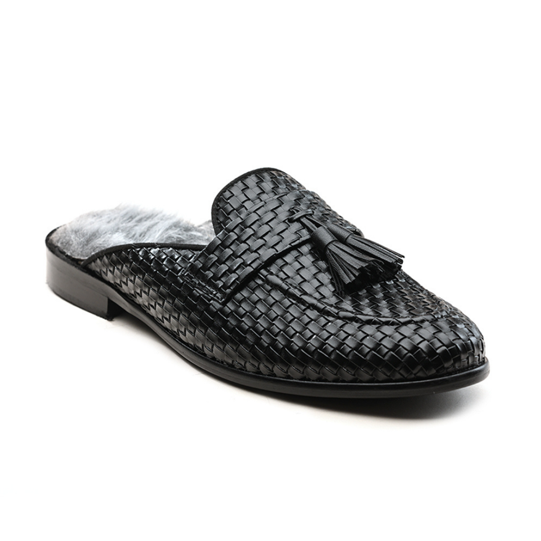 Faux fur slip on 2025 loafers