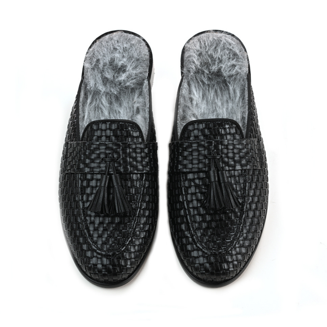 Luxious Mule Shoes With Fur Insoles - Black