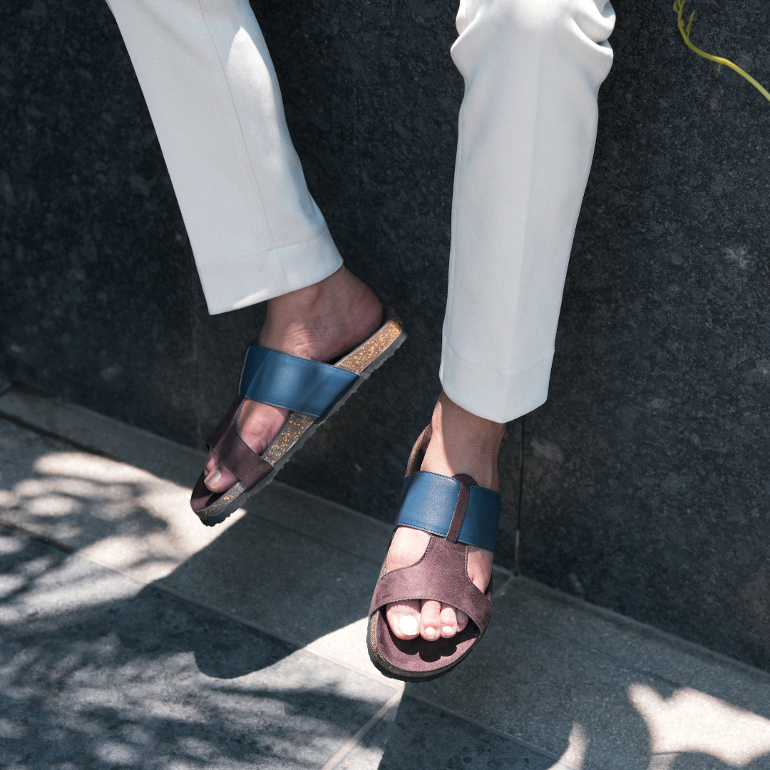 Paaduks Women Corda Dark Blue Sandals | Sepia Stories