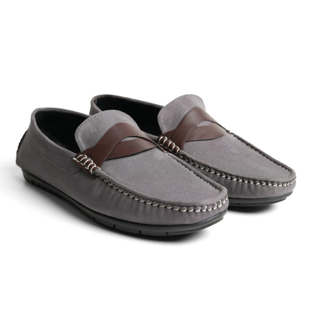 Mens grey driving shoes sales