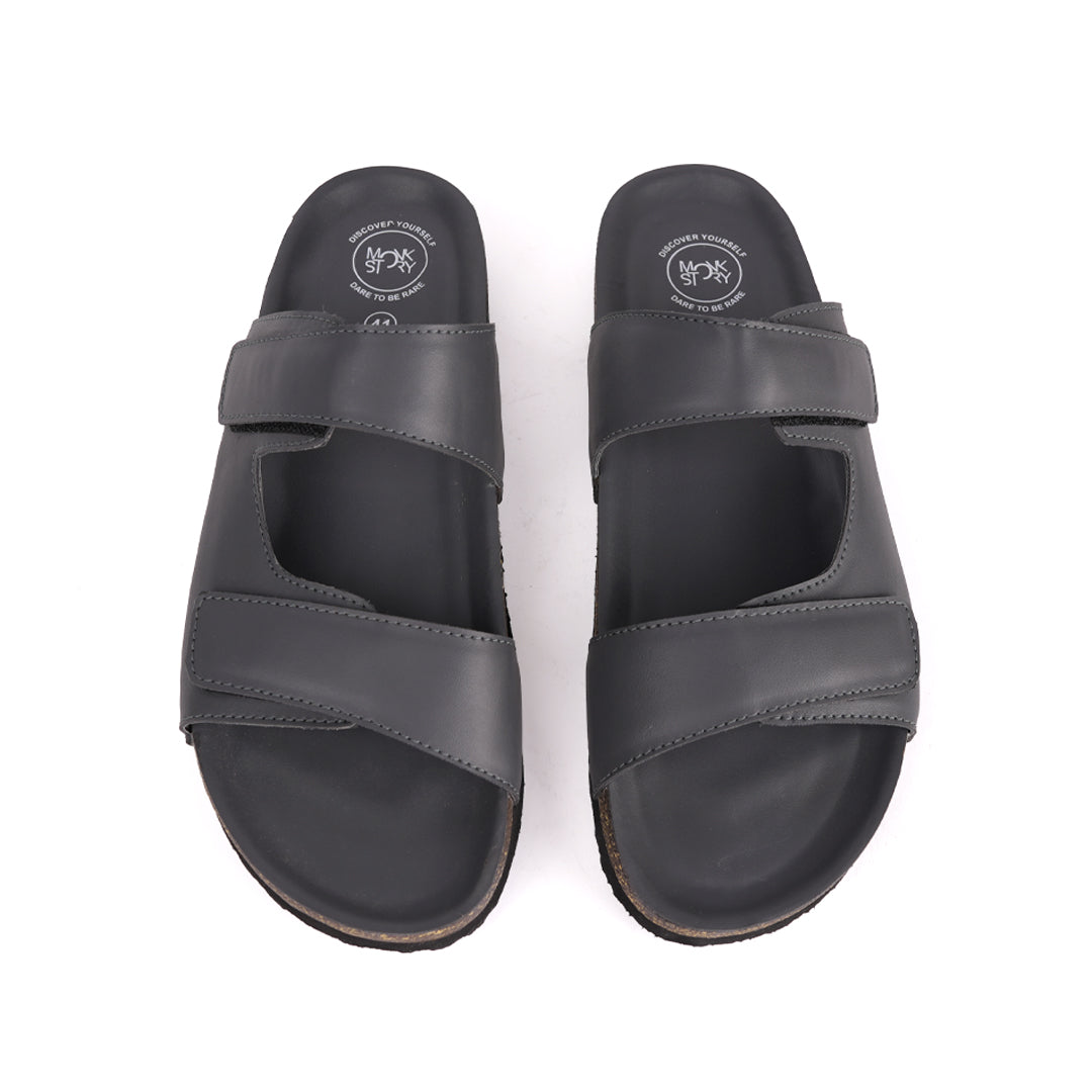 Monkstory Cork Dual-Straps Sandals - Dark Grey