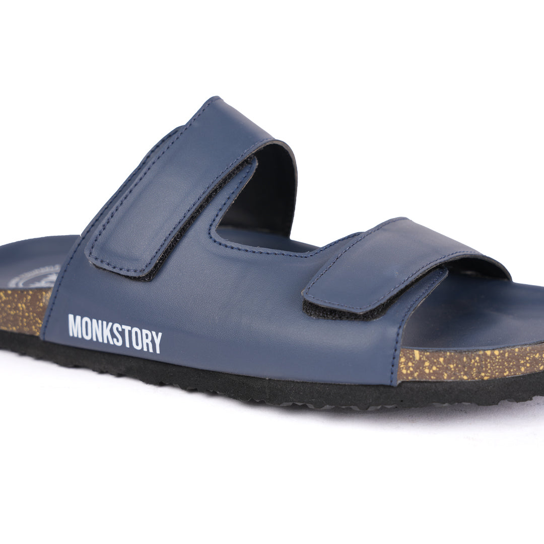Monkstory Cork Dual-Straps Sandals - Blue