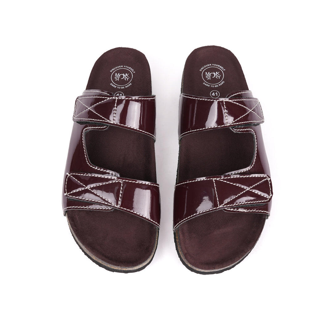 Monkstory Cork Dual-Straps Sandals - Glossy brown